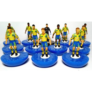 Subbuteo Andrew Table Soccer Everton 2016-17 Away kit on Classic Hasbro Bases